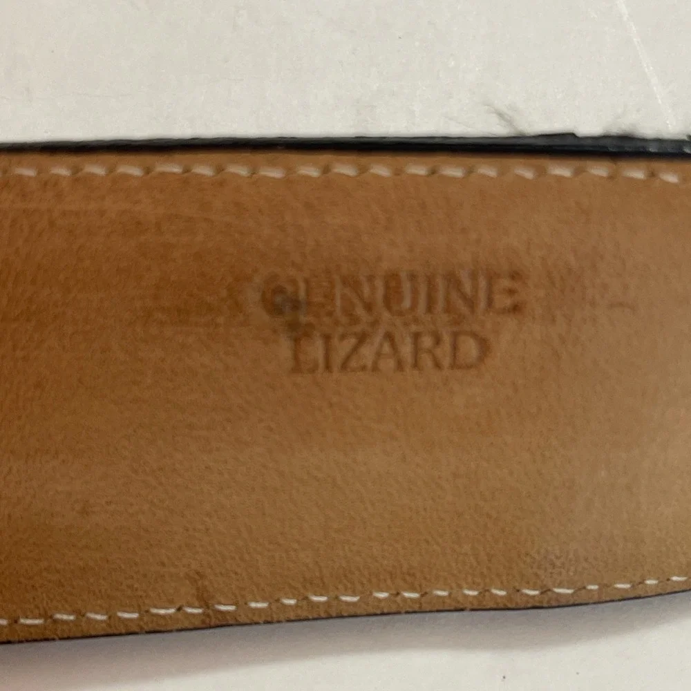 Tony Lama Belt Dress / Western Black Genuine Lizard Leather Mens 32 Old Money‎